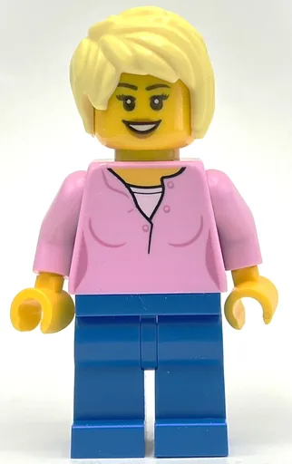 Woman (Bright Pink Top, Blue Legs, Bright Light Yellow Hair)