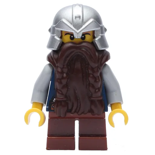 Dwarf (Dark Brown Beard, Metallic Silver Helmet)