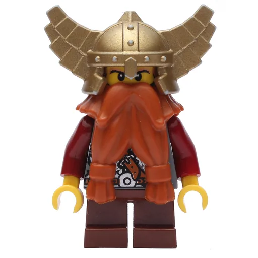 Dwarf (Dark Orange Beard, Metallic Gold Winged Helmet)