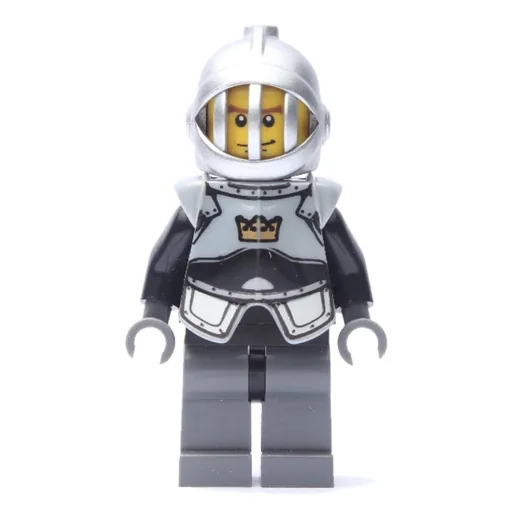 Knight (Black, Armor, Helmet with Grille, Cheek Lines)