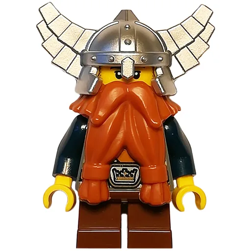 Dwarf (Dark Orange Beard, Metallic Silver Helmet)