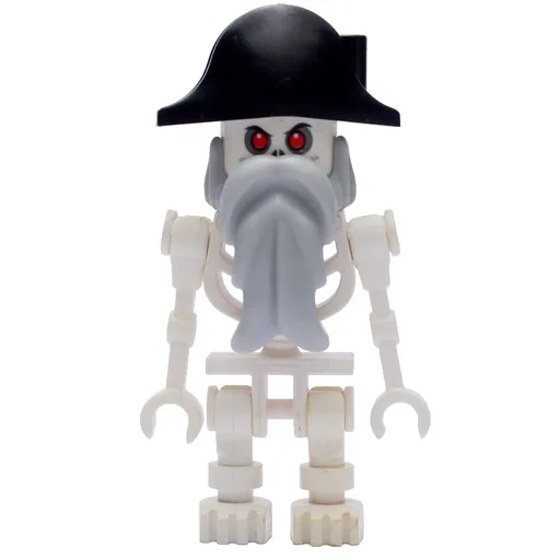 Skeleton (Red Eyes, Bicorne Hat, Light Bluish Gray Beard)
