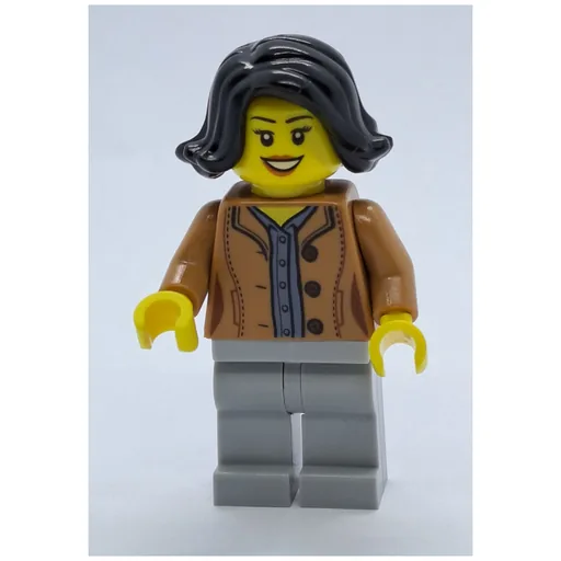 Woman (Medium Nougat Jacket, Light Bluish Gray Legs, Black Hair)