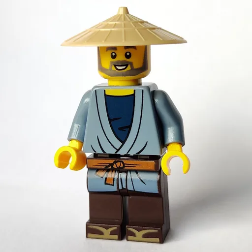 Man (Sand Blue Robe, Tan Conical Hat, Beard)