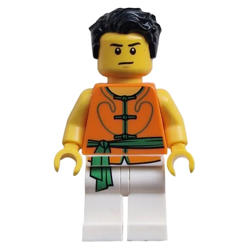 Racer (White and Orange Robe with Ties and Sash Belt, Black Hair, Scared / Neutral)