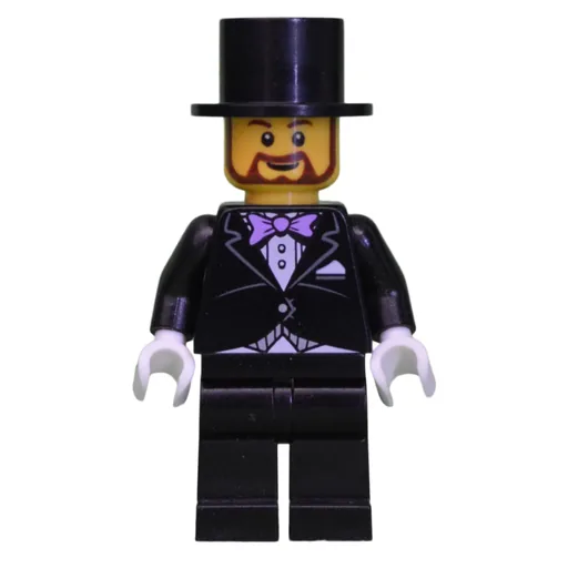 Groom (Black Suit with Lavender Bow Tie, Top Hat)