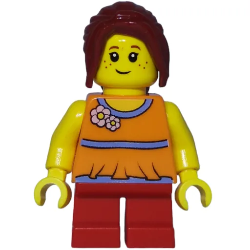 Girl (Orange Top, Short Red Legs, Dark Red Hair)