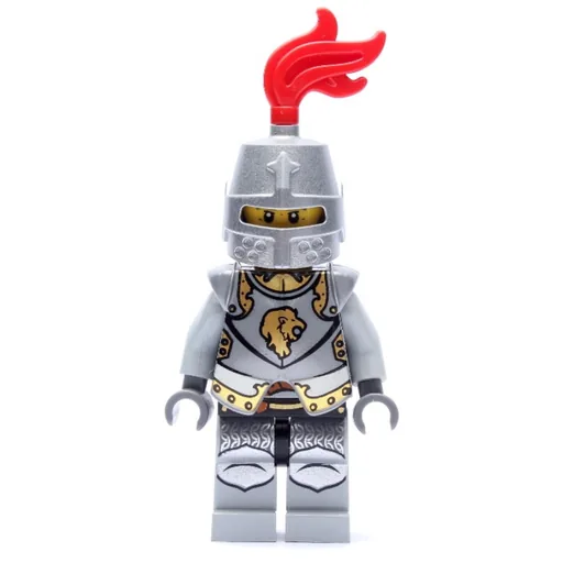 Lion Knight (Armour, Helmet with Red Plume (Flat Silver))