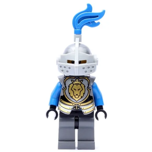 Knight (Blue, Armor, Helmet with Visor and Blue Plume, Beard)