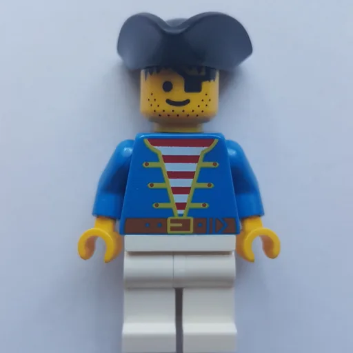 Pirate (Blue Torso, White Legs, Black Hat (3626c Head))