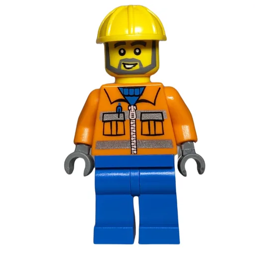 Orange Torso (Blue Legs, Yellow Hat, Grey Beard)