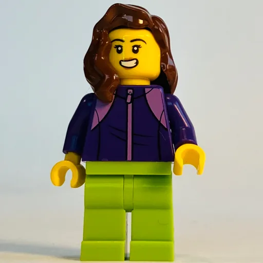 Dark Purple Torso (Lime Legs, Reddish Brown Hair)