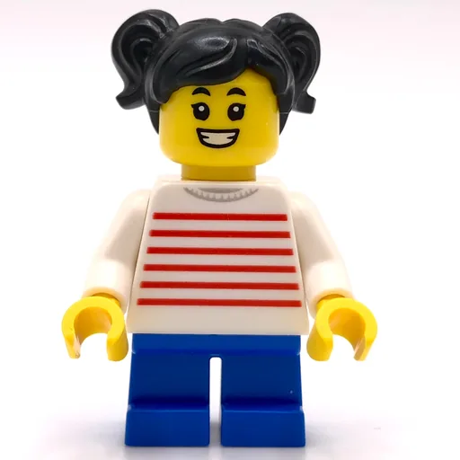 Kid (White Torso, Blue Legs, Black Hair)