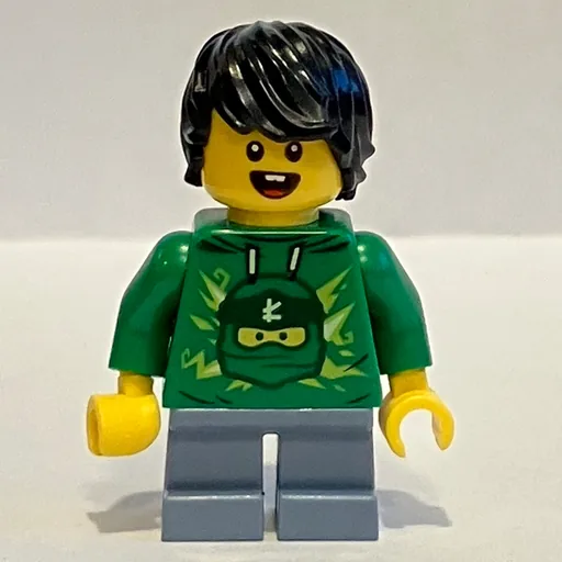 Kid (Green Torso, Sand Blue Legs, Black Hair)