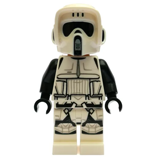 Scout Trooper (Dual Molded White and Black Helmet, Closed Mouth)