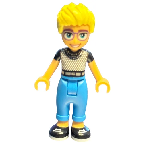 Olly (Chainmail Print Shirt, Dark Azure Pants)