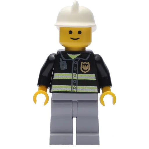 Fire Fighter (Black Torso, Light Bluish grey Legs, White Helmet)