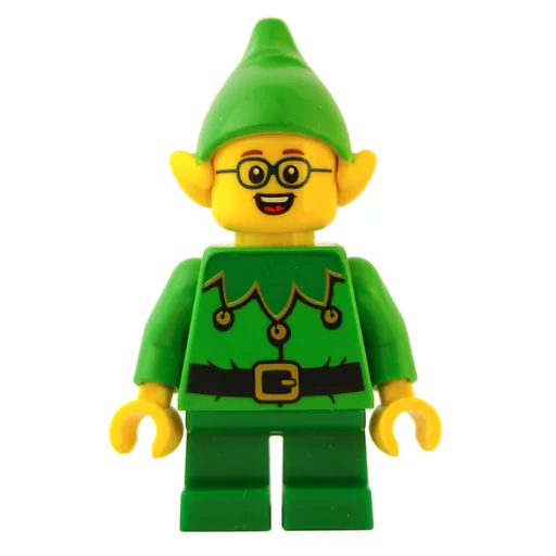 Elf (Bright Green Torso, Green legs, Bright Green Hat, Glasses)