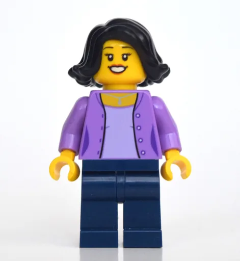 Woman (Medium Lavender Sweater, Dark Blue Legs, Black Hair)