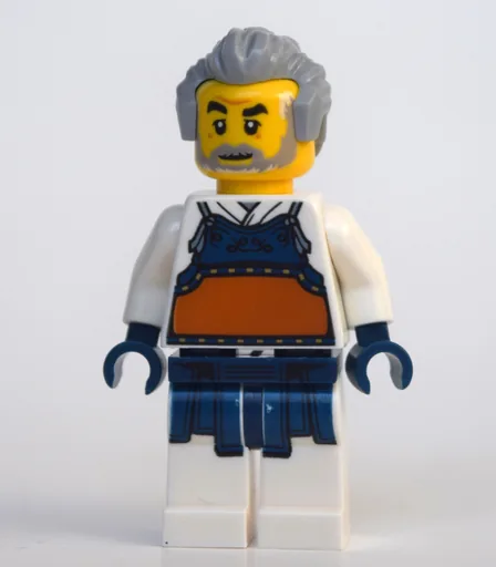 Man (Kendo Armor, Light Bluish Gray Hair and Beard)