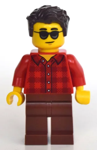 Man (Red Plaid Shirt, Reddish Brown Legs, Sunglasses, Dark Brown Hair)