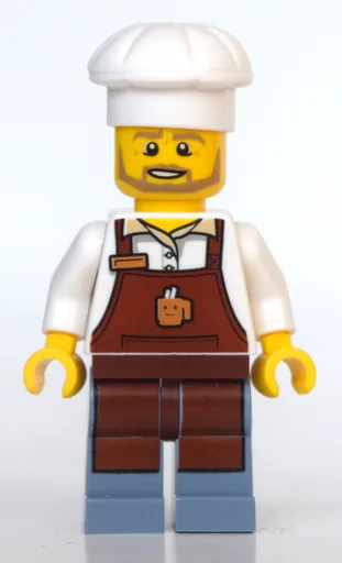 Barista (Reddish Brown Apron, Sand Blue Legs, Chef Hat)