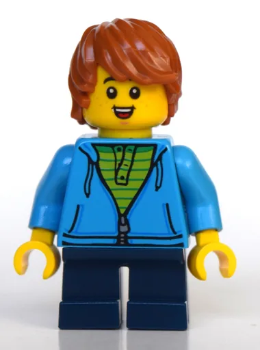 Boy (Dark Azure Hoodie, Short Dark Blue Legs, Dark Orange Hair)