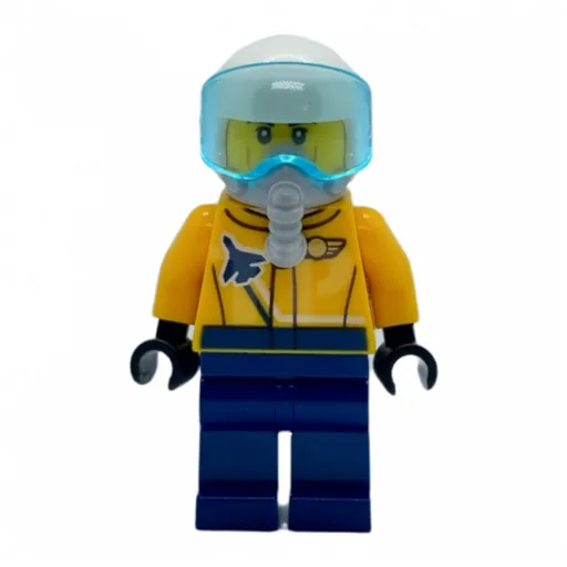 Pilot (Orange Jacket, Dark Blue Legs, White Helmet with Visor and Breathing Apparatus)