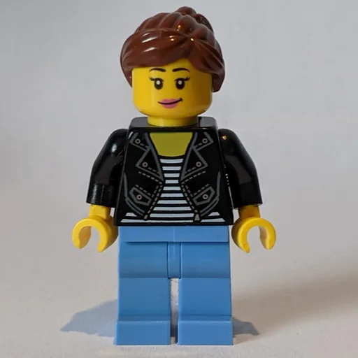 Woman (Black Jacket, Medium Blue Legs, Reddish Brown Hair)