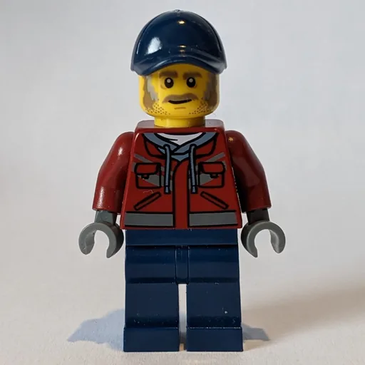 Man (Dark Red Jacket, Dark Blue Legs, Dark Blue Cap, Moustache)