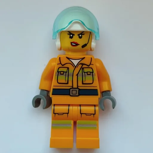 Firewoman (Bright Light Orange Firesuit, White Helmet with Visor)