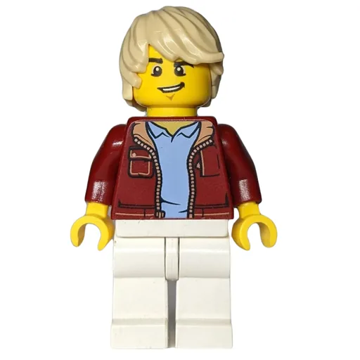 Man (Dark Red Jacket, White Legs, Tan Hair)