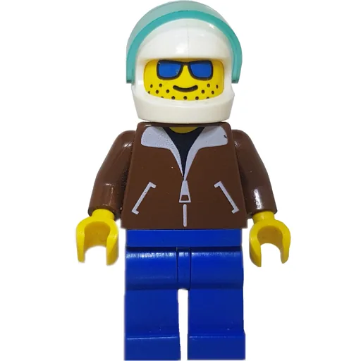Pilot (Reddish Brown Torso, Blue Legs, White Helmet)