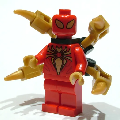 LEGO minifig Iron Spider with Neck Bracket and Two-Piece Mechanical Arms (fig-011097)