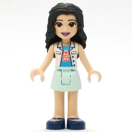 Emma (White Veterinarian Jacket, Light Aqua Skirt)