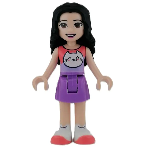 Emma (Coral Top, Medium Lavender Skirt)