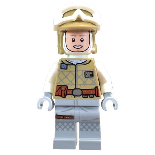 Luke Skywalker (Hoth Outfit, Tan Hat, Printed Light Bluish Gray Legs)