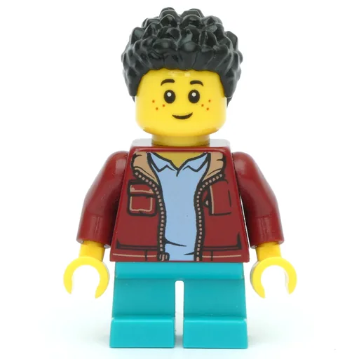 Kid (Dark Red Torso, Dark Turquoise Legs, Black Hair)