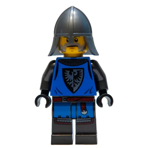 Black Falcon Castle Guard (Blue Torso, Pearl Dark Grey Legs, Light Bluish Grey Mustache)