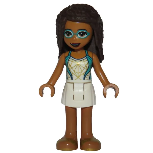 Andrea (White/Dark Turquoise Top, White Skirt)