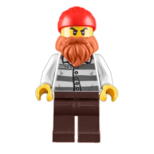 Criminal (Prison Shirt with #86753, Beard, Red Head Wrap)