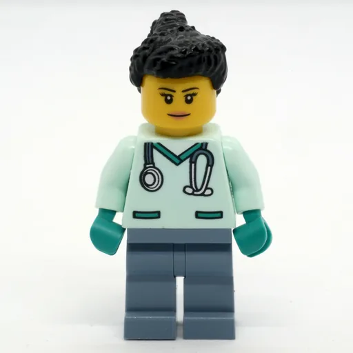 Vet (Light Aqua Scrubs, Black Hair)