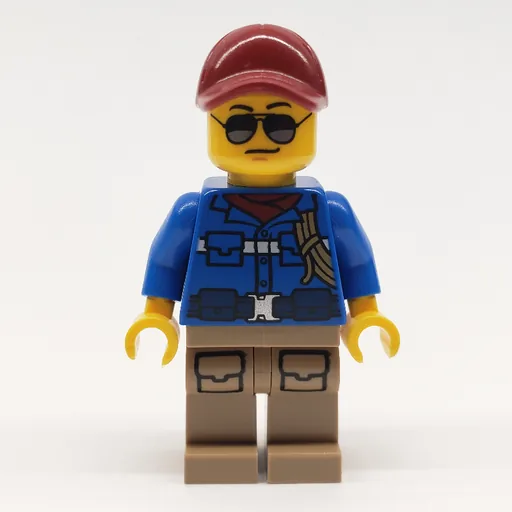 Man (Blue Jacket, Dark Red Cap, Sunglasses)