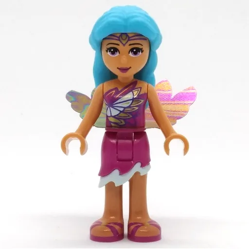 Claire (Magenta Dress, Cape, Medium Azure Hair)