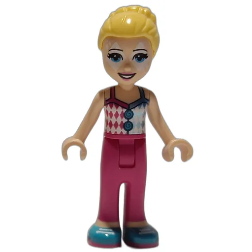 Stephanie (Dark Pink/Silver Top, Dark Pink Pants, Face Paint)