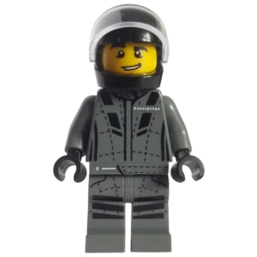 Race Driver (Dark Bluish Grey Torso/Legs, Black Helmet)