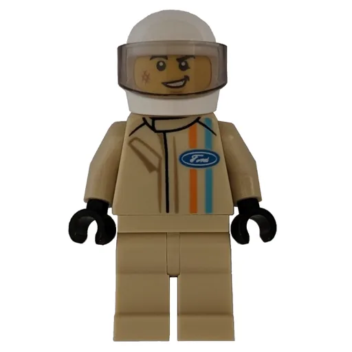 Race Driver (Tan Torso, Legs, White Helmet)