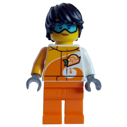 White/Orange Torso (Orange Legs, Black Hair, Goggles)