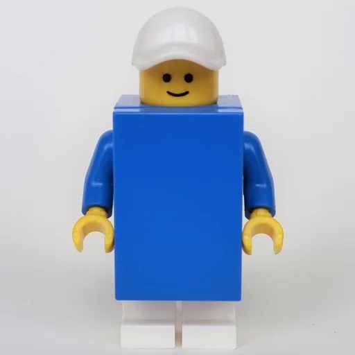 Brick Suit Boy (Blue 2 x 3 Tile, White Cap)
