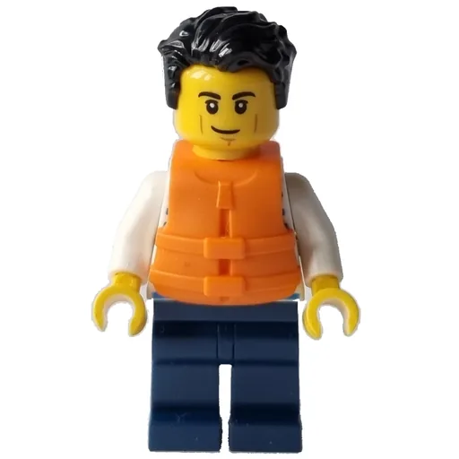 Man (Sailor, Dark Blue Striped Shirt, Dark Blue Legs, Orange Life Vest)